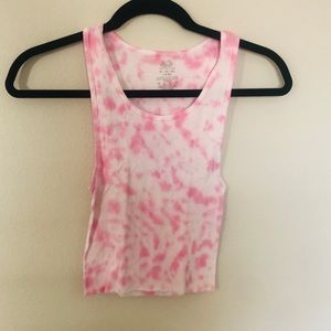 Pink tie dye tank top